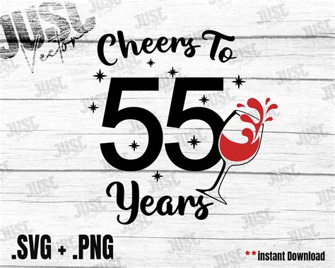 Cheers To 55 Years Svg 55th Birthday Svg Ts For Women Etsy Canada In 2023 Fifty Birthday