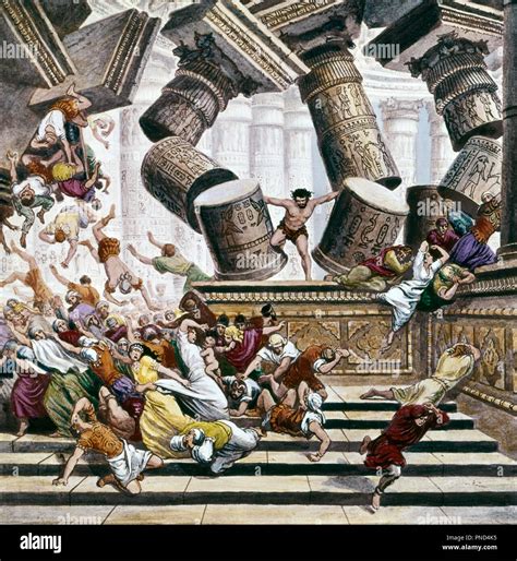 Illustration Samson Destroys The Temple Of The Philistines Kr7377