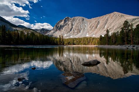 Nature Landscape Mountain Trees Forest Water Lake Clouds Sierra