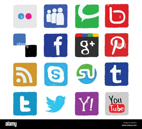 Hand Drawn Social Media Icons Vector Stock Vector Image And Art Alamy