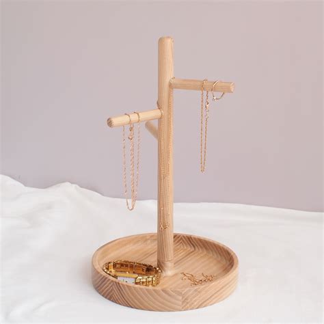 Wooden Necklace Stand From Ash For Storage And Organize Your Necklaces