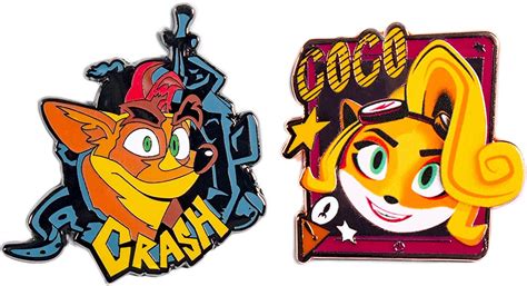 Pin Kings Official Crash Bandicoot Crash And Coco Collectible Metal