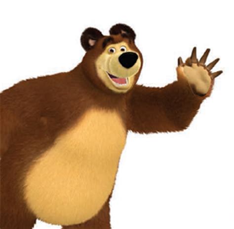 A Cartoon Bear Waving And Holding His Hand Up