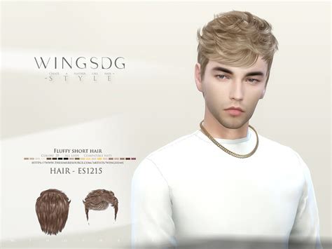 The Sims Resource Wings Es1215 Fluffy Short Hair