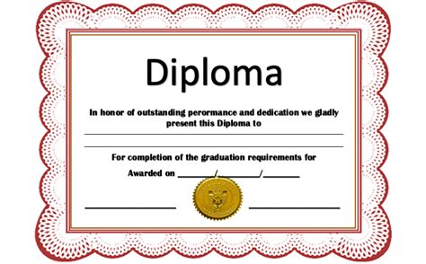 19 Free High School Diploma Template Download Word Pdf Templates