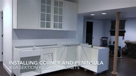 In our beach house kitchen we installed quarter round in front of the ikea baseboards to help disguise some floor level issues, as well as using quarter round around the island where we built our. Installing Ikea Sektion Cabinets Corner Peninsula - YouTube