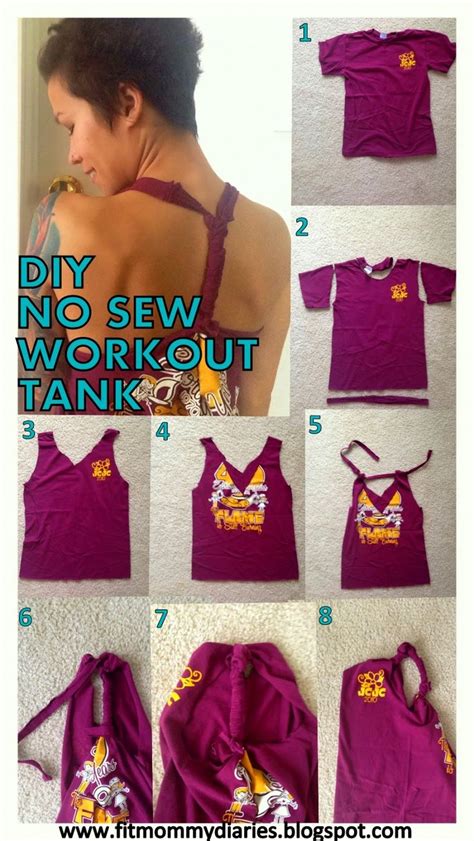 Diary Of A Fit Mommy Diy No Sew Workout Tank Diy Shirt Diy Workout