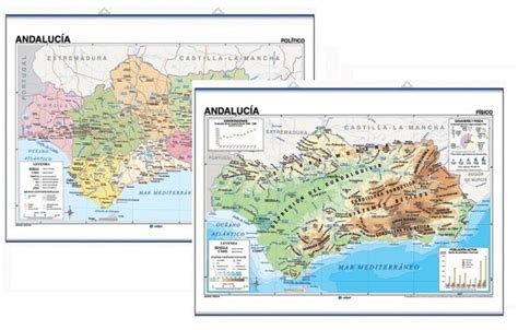 Mapas Murales Andalucía Físicopolítico Edigol Ediciones 417