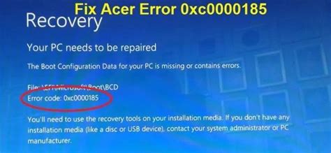 Acer Error Code 0xc0000185 Error Code Coding Laptop Acer