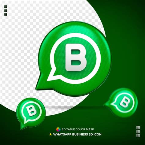 3d Whatsapp Negocio Icono Frente Aislado Archivo Psd Premium