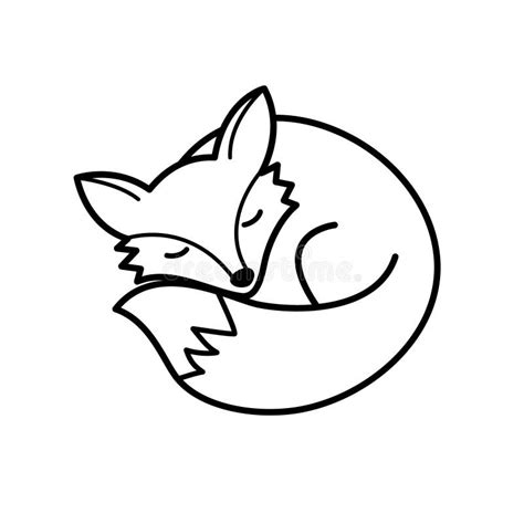 Vector Isolated Black And White Fox Icon Creative Logo Concept Stock