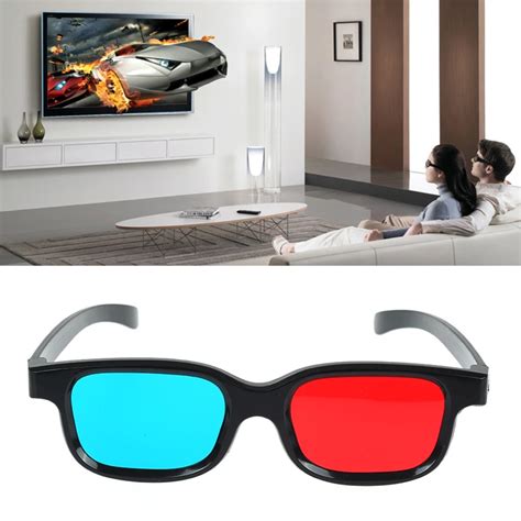 1pcs New Red Blue 3d Glasses Black Frame For Dimensional Anaglyph Tv