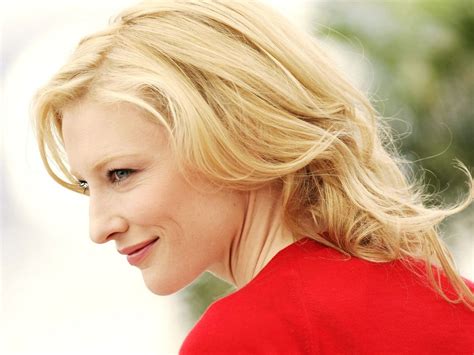 Women Cate Blanchett Blonde Blue Eyes Face Actress Looking Away Celebrity Smiling