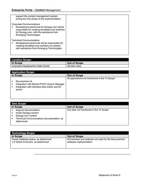 Statement Of Work Template In Word And Pdf Formats Page 5 Of 9