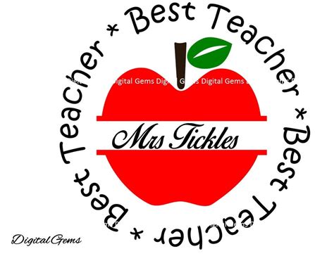 Best Teacher Apple Svg Cutting File For Cricut By Digitalgems