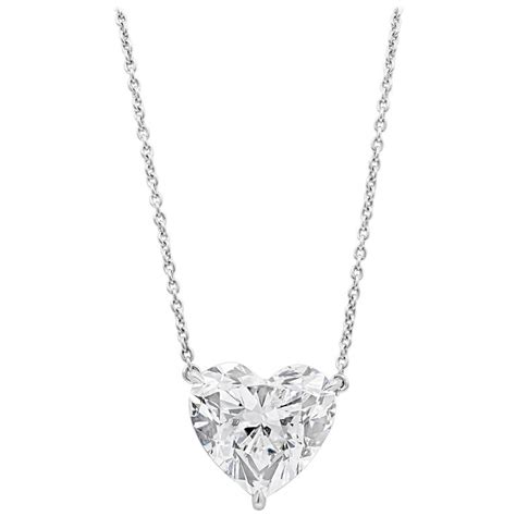 Egl Usa Certified Heart Shape Diamond Solitaire Pendant Necklace At