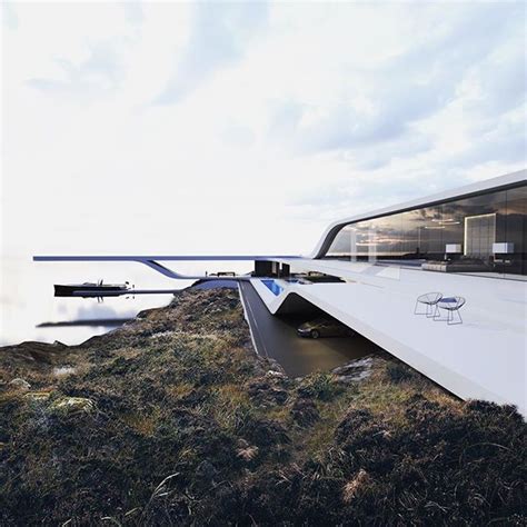 Roman vlasov's elevated 'putin house' proposes a radical new interpretation of modernist architecture, suggesting a villainous hideout. Concept/157 #romanvlasov #archilovers #architecture # ...