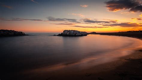 Wallpaper Sea Island Sunset Clouds Hd Widescreen High Definition