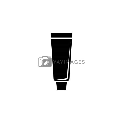 toothpaste tube tooth cream container flat vector icon illustration simple black symbol on