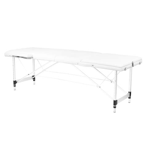 Foldable Massage Table Aluminum Comfort 3 Sections White