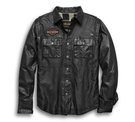 Mens Leather Shirt Jacket 97008 20vm Harley Davidson Usa