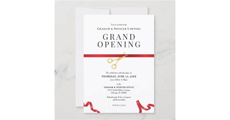 Grand Opening Red Ribbon Cutting Ceremony Invitation Zazzle