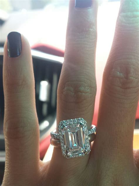 The only finger with one is a ring finger it means marriage in your future. 3 carat emerald cut on size 4 finger update^^ - Weddingbee ...