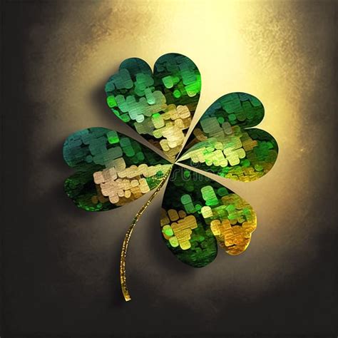 Four Leaf Clover On A Textured Background Irish Symbol Stpatrick Day