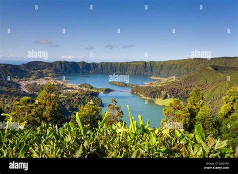Amazing View Of The Sete Cidades Lagoon In The Azores Portugal