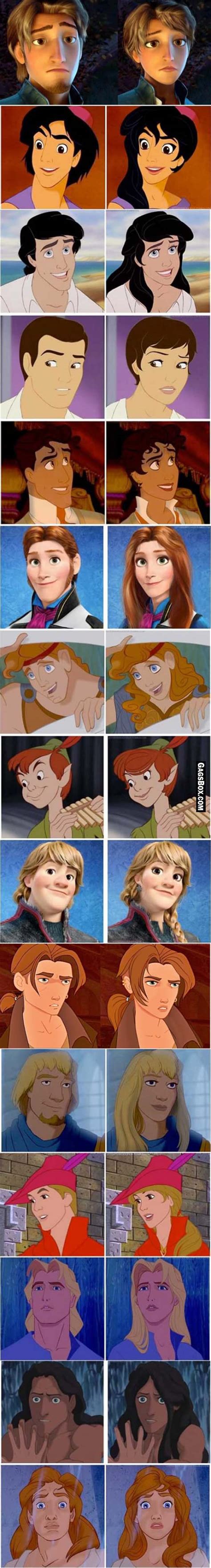Amazing Disney Gender Bending Transformations Funny Lol Fun