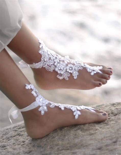 bridal barefoot sandals beach wedding foot jewelry boho wedding lace shoes indian summer