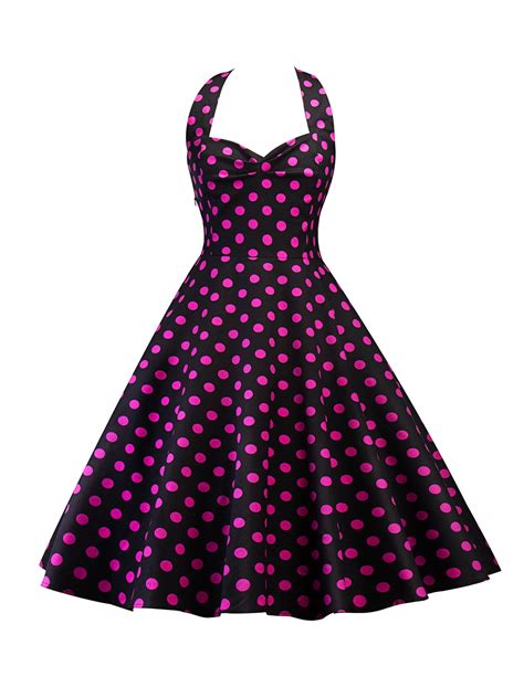 sexy dance swing dress women vintage retro 50s 60s floral print pinup evening party halter