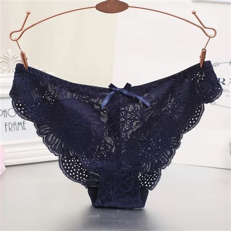 sexy lace flower underwear hollow briefs sexy female panties bow knot underwear panty see