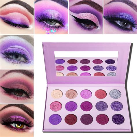 Eyeshadow Palette Purple Eyes Makeup Afflano Highly Pigmented Purple
