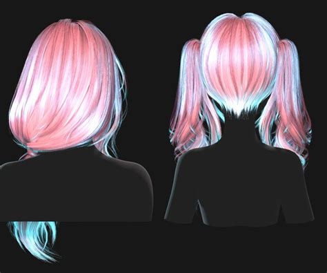 Artstation Hairstyle Pack 10 Pieces Vol3 Real Time Low Poly Cards