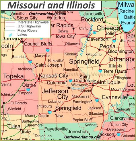 Map Of Illinois And Missouri Vector U S Map