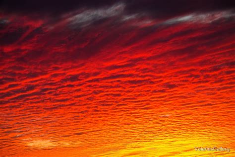 Red Orange Sunset Clouds By Valeriesgallery Redbubble