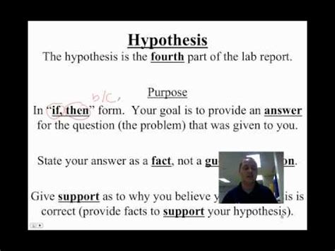 Prepared by academic skills, unsw. Video 1.4 - How To Write A Lab Report - Hypothesis - YouTube
