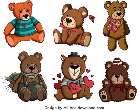 Cute Teddy Bear Cartoon Vectors Free Download 25600 Editable Ai Eps