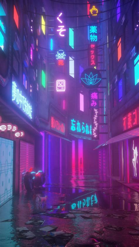 Vaporwave City Illustration Aesthetic Neon Wallpaper