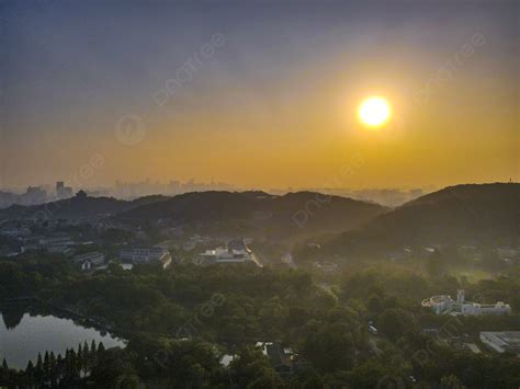 Aerial Photography Of Hangzhou West Lake Sunset Sunset Photography Map