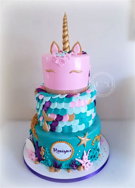 A fun cake for birthday celebrations of all ages, this unicorn cake is sure to be a favorite for years to come! Unicorn Mermaid Cake | 8th birthday cake, Mermaid birthday ...