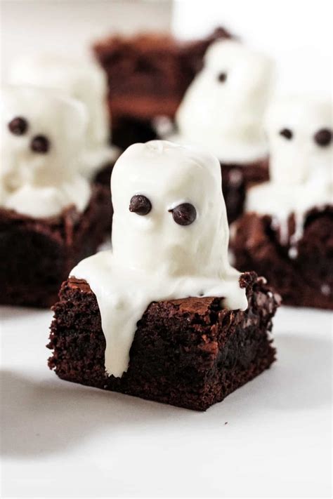 Spooky Ghost Marshmallow Brownies Baked Ambrosia