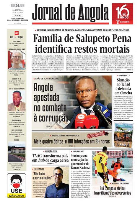 Jornal De Angola Sexta 04 De Junho De 2021