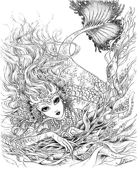 Pdf file of digital coloring pages 8,5x11''. Fantasy Art Coloring Pages For Adults - Coloring Home