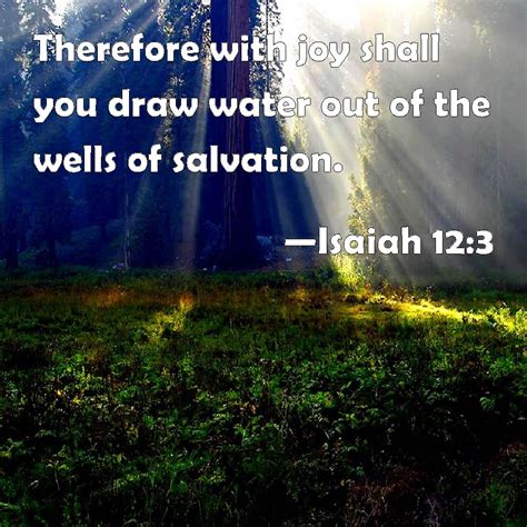 Isaiah 123 Therefore With Joy Shall You Draw Water Out Of The Wells Of