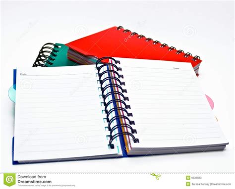 Photo About Small Multi Subject Notebooks On A White Background Image