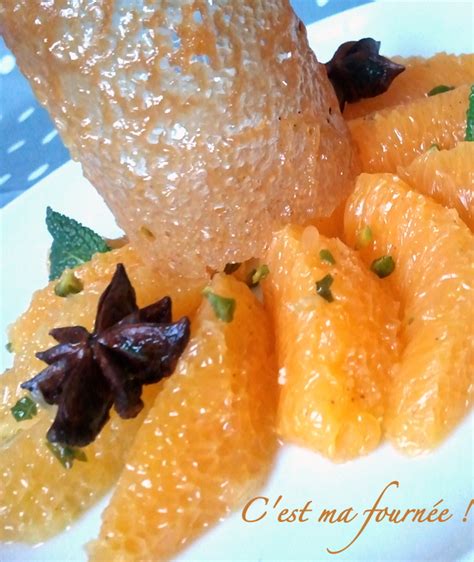 Cest ma fournée Salade doranges aux épices et sa tuile caramel