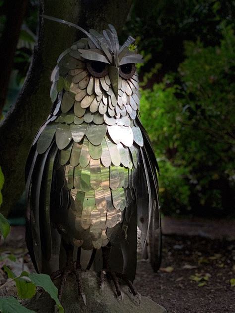 Stainless Steel Owl Sculpture Garden Sculpture Owl Etsy