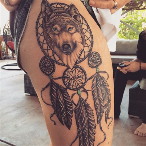 Wolf Dreamcatcher Tattoo Dreamcatcher Tattoo Wolf